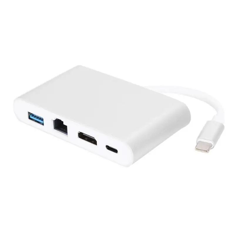 4 в 1 USB TYPE-C концентратор USB-C-HDMI Gigabit Lan RJ45 Ethernet TYPE-C адаптер PD USB 3,0 концентратор для MacBook Galaxy S8 huawei Mate10