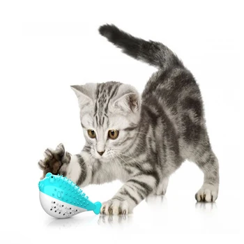 

Cute Pet Cat Toothbrush Toy Fish Shape Catnip Flavor Silicone Molar Stick Teeth Cleaning Toy For Cats Kitten 4