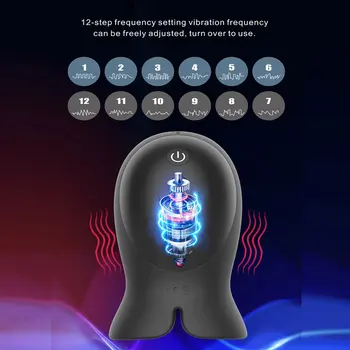 Automatic Male Masturbator Massager Exerciser Male Delayed Ejaculation Trainer Glans Vibrator Penis Massager Sex Toys Vibrator 2