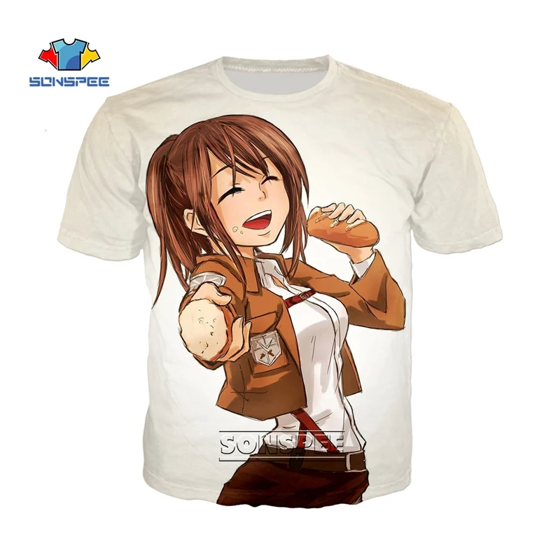 

SONSPEE Harajuku Anime Attack On Titan T-Shirts Men Women 3D Print T-shirt Summer Halloween Short Sleeve Tops Tee Shirt Homme