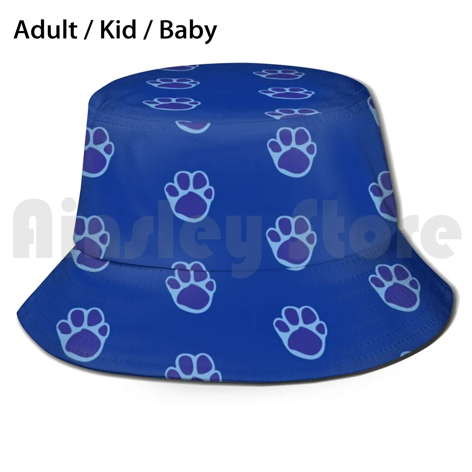 Bluet'S Paw Print Pattern Cappello Da Sole Pieghevole Protezione Uv Blue Blues Plughts Paw Paw Paw Pattern Dog Steve Vintage