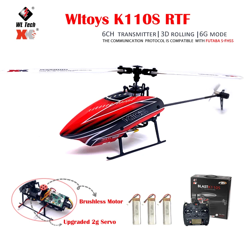 K110s RC ヘリコプター 6CH 3D ブラシレスモーター 3D飛行 Remote Control Helicopter WLtoys K110S RC Helicopter - 6 Channel