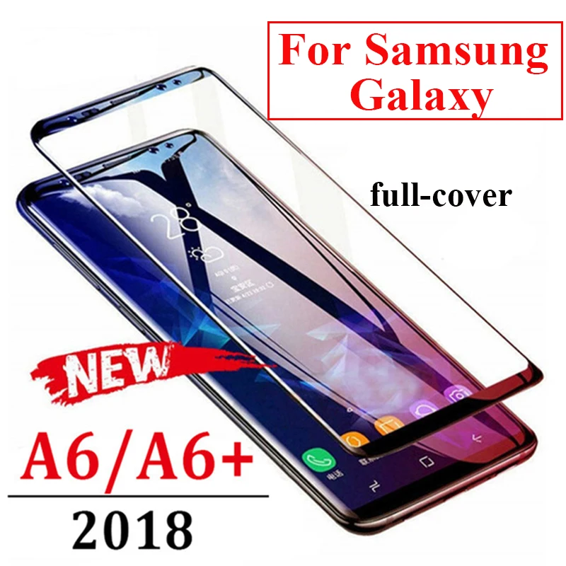 Защитное стекло для samsung galaxy a6 plus 2018 2.5D полное покрытие закаленное защитное 9h