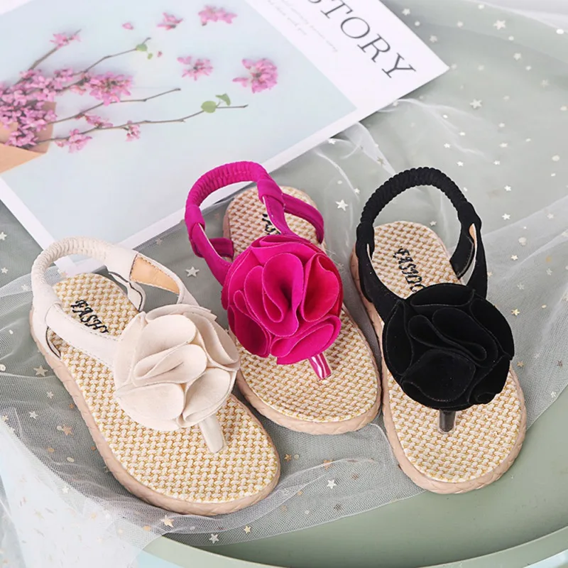 ULKNN Flowers Toddler Sandals Summer Baby Girls Shoes Toddler Infant Beach Sandals Flowers Princess Shoes Sandals For Children