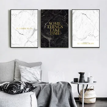 

Marble Texture Posters And Prints Quotes Art Canvas Wall Decoration Black And White Poster Abstract Canvas Painting Home Decor