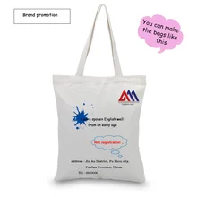 Брендовая сумка для покупок с логотипом фирмы, Холщовая Сумка, Сумка-тоут, ежедневное использование текста DIY, пользовательский принт логотипа эко многоразовая утилизация