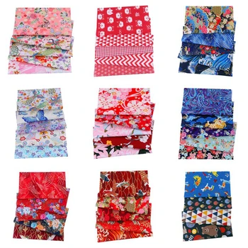 

Japanese Printed Cotton Patchwork Cloth Set Bronzing Sewing Quilting Fabrics Floral DIY Handmade Face Mask Accessories 20x25cm