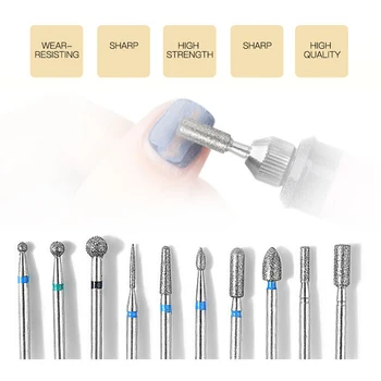 

10 Pcs Polishing Grinding Stone Points Wheel Head Abrasive Mounted Stone Cylindrical For Dremel Rotary Power Nail Drill Bit Tool