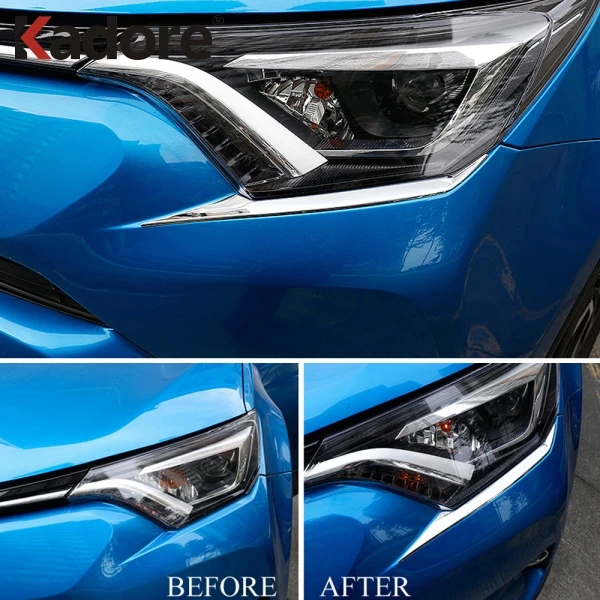 Накладка на переднюю фару для Toyota RAV4 RAV 4 2016 2017 2018 ABS Chrome|abs chrome|trim coverhead light cover |