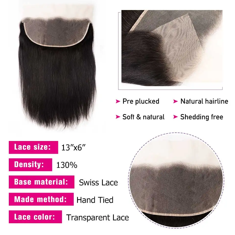 Sunber Hair13x6 transaprise фронтальные прямые волосы Человеческие волосы remy на ухо кружева закрытие перуанские волосы