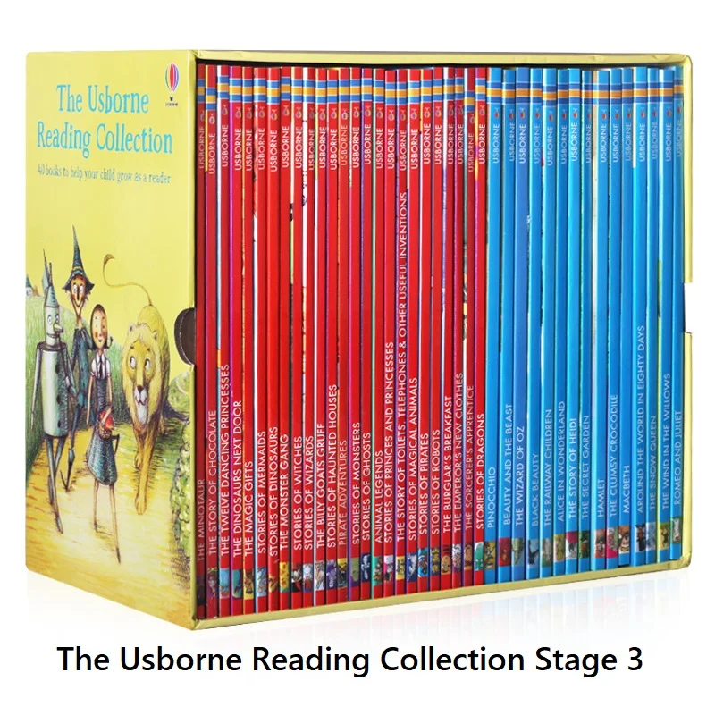 

40 Books Box Set The Usborne Reading Collection Stage 3 English Book Child Kids Word Sentence Fairy Tale Story Book Age 8-12