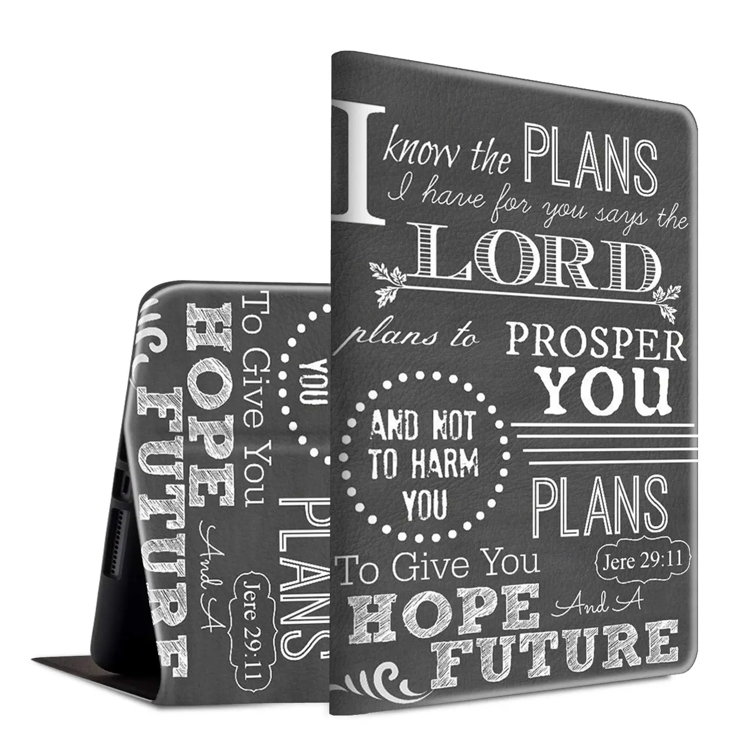

Apple iPad Mini 5th Gen 7.9 inch case,PU Folio Cover,Adjustable Stand,Auto Wake/Sleep Smart Protector-Bible Verse Jeremiah 29:11