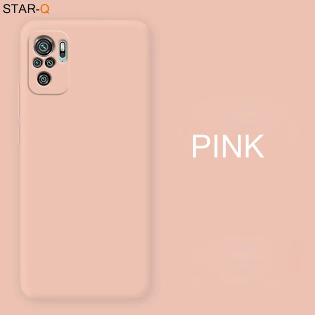 New Liquid Silicone Phone Case For Xiaomi Redmi Note 10 pro max 10s Original Camera Protective Soft Back Covers On Redmi Note10 JK pink