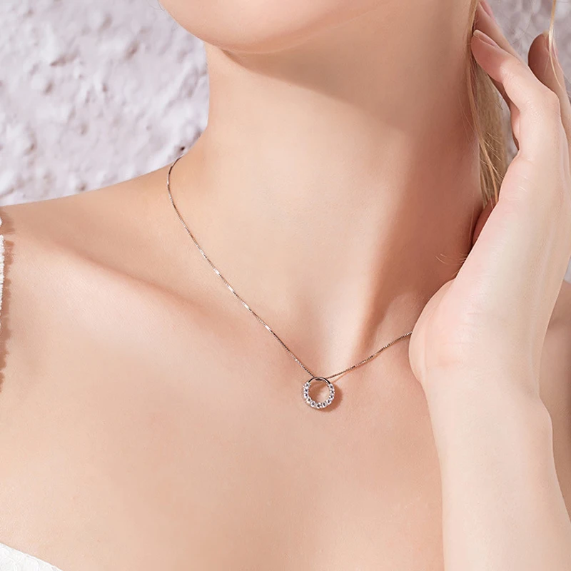 Silver Zircon Pendants Necklaces