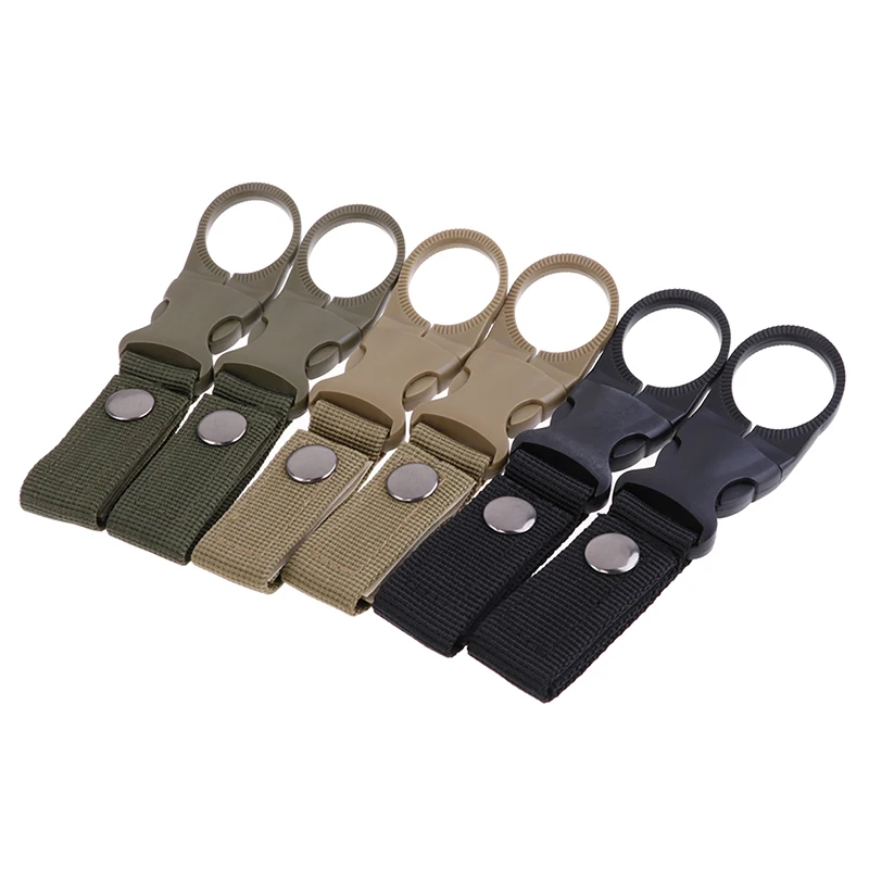 2pcs Water Bottle Holder Clip Multifunction Water Bottle Nylon Webbing Buckle Hook Climbing Carabiner Belt Backpack Hanger Hooks Water Bottle Holder