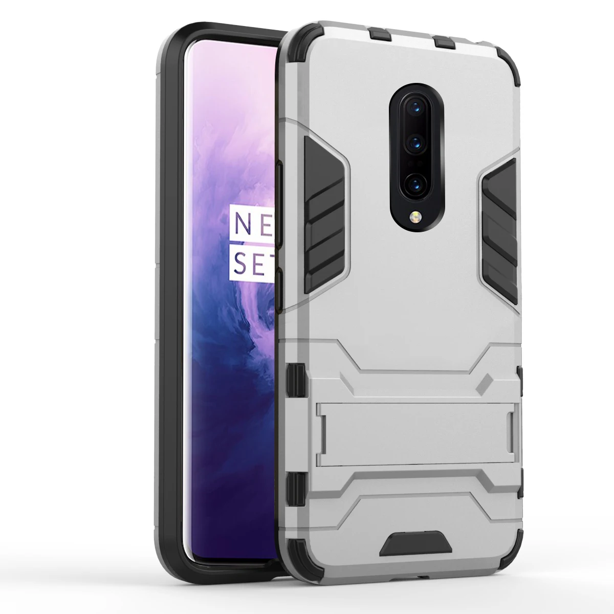 Для OnePlus 7 Pro 7 6T задний двухслойный чехол из ТПУ+ PC гибридный чехол противоударный защитный чехол с защитой от царапин с подставкой Fundas