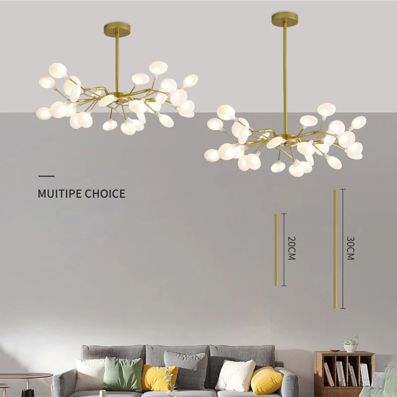 Modern Nordic gorgeous LED chandelier ceiling lamp for living room bedroom golden 54-head G9 bulb indoor luxury home decoration images - 6