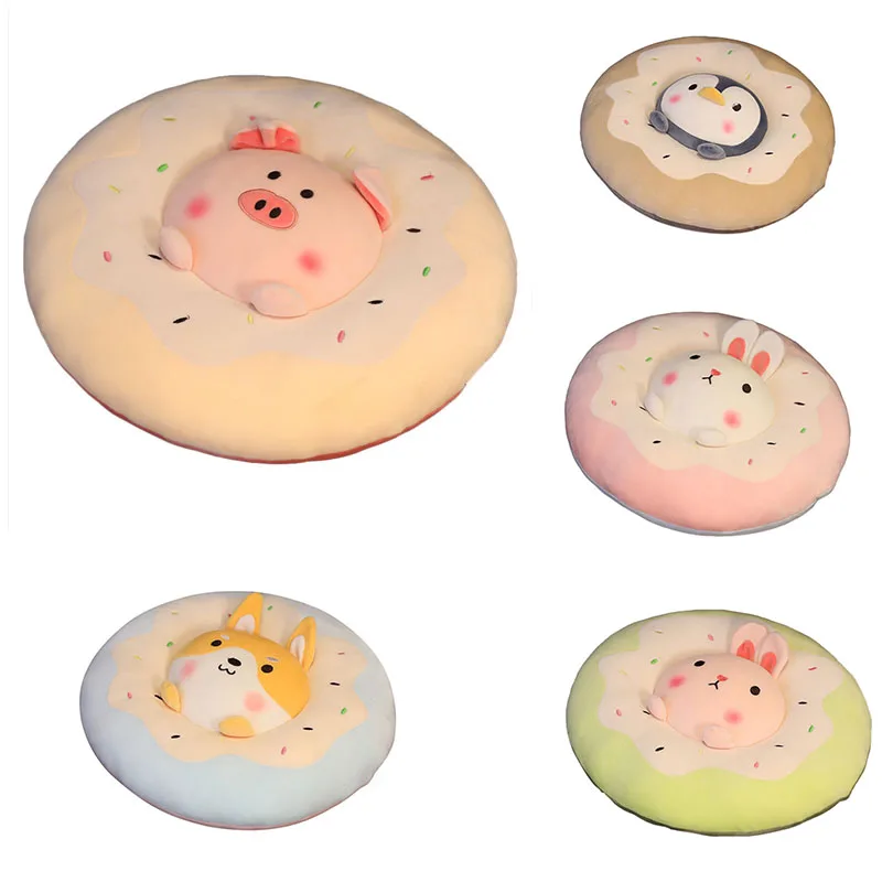 

Cartoon Donut Cushion Cute Animal Chair Cushion Super Soft Plush Toy Pillow