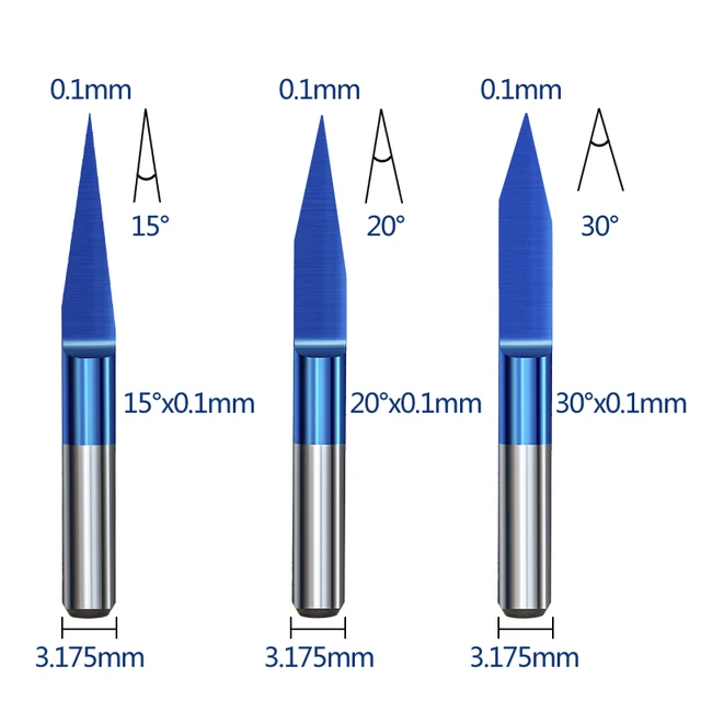 XCAN End Mill Milling Cutter 3.175mm Shank CNC Router Bit Nano Blue Coated Carbide Engraving Bit CNC Milling Tools 5