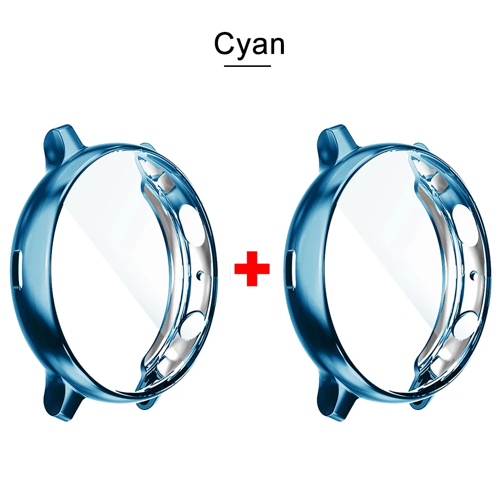 Cyan 2 шт. Экран протектор чехол для samsung Galaxy часы активное 2 ультра-тонкий мягкий чехол для полной защиты для Galaxy Active2 40/44 мм - Цвет: Cyan