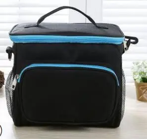 10л сумка-холодильник для транспортного средства, теплоизоляционный пакет для льда, сумка на плечо, Ланч-бокс, крутая Термосумка для еды, молока, свежего, теплого холода, сумка-переноска - Цвет: blue zip