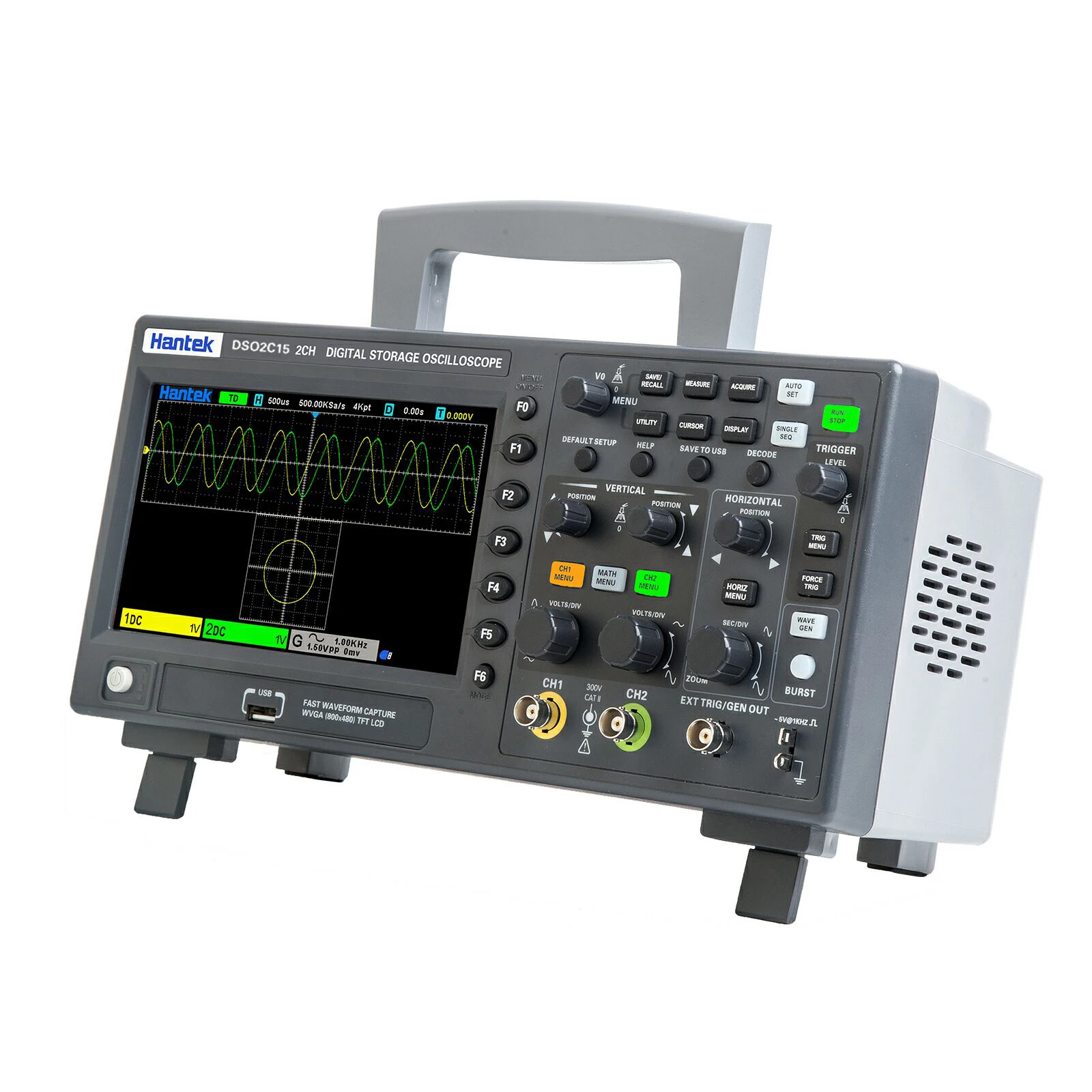 Цифровой осциллограф Hantek DSO2C10 2C15 2D10 2D15 2CH 100/150 МГц хранения Osciloscopio 1г Sampling с