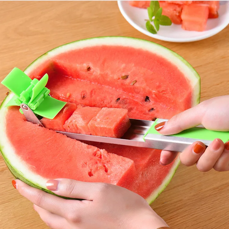 

New Watermelon Cutter 2020 Multi Melon Slicer Cutting Machine Stainless Steel Household Windmill Fruit Artifact Kitchen Tools