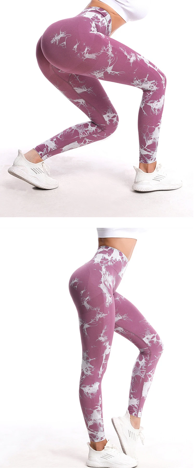 ASHEYWR New Sexy Tie Dye Leggings Seamless Women High Waist Printed Fitness Leggins Slim Elastic Workout Jeggings Woman seamless leggings