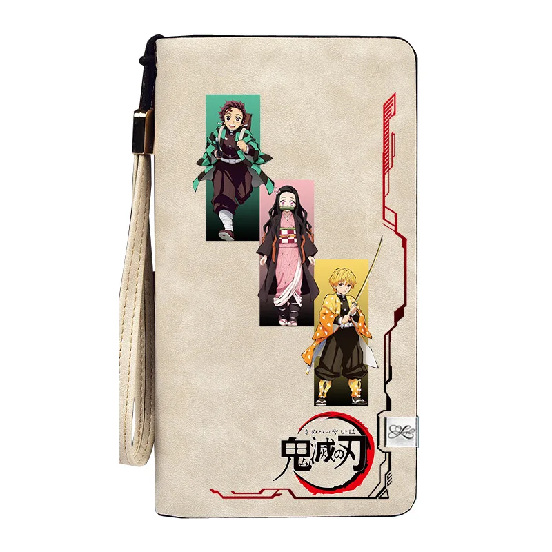 5 Demon Slayer: Kimetsu no Yaiba Аниме Сумка для денег Длинные кошельки для монет Kamado Tanjirou из искусственной кожи короткий женский кошелек-визитница клатч для телефона - Цвет: 5