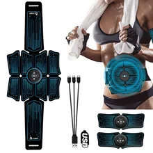 EMS Abdominal Trainer Body Slimming Belt ABS Muscle Stimulator Toner Home Gym Fitness Exercise Electrostimulation Stickers