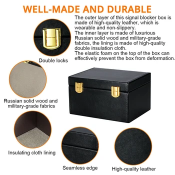

Hot 2G 3G 4G Theft Proof RF Shielding PU Leather Non Slip Car Key Anti Magnetic Practical Tools Signal Blocker Box Large Capacit