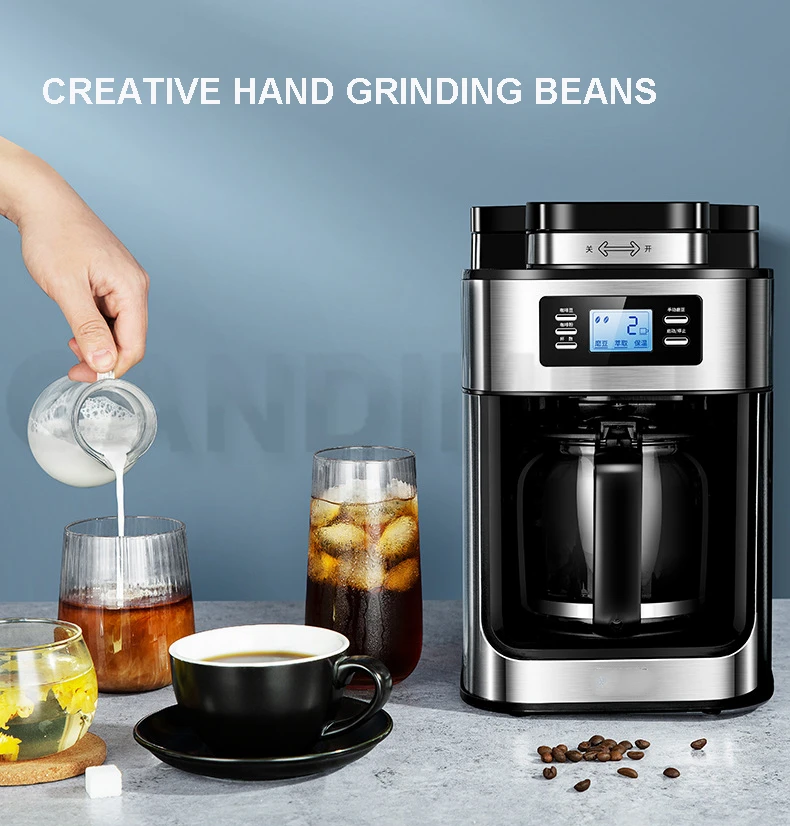 CANDIMILL Bean Powder Dual-use Small Coffee Machine Coffee Maker  Home Bean Grinder Fresh Grinding American Espresso Coffee 2