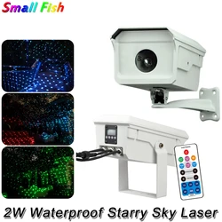 Projecteur Laser de ciel étoilé étanche 2W, ligne à faisceau couleur avec télécommande, scène Disco DJ Bar fête Laser de balayage en plein air 