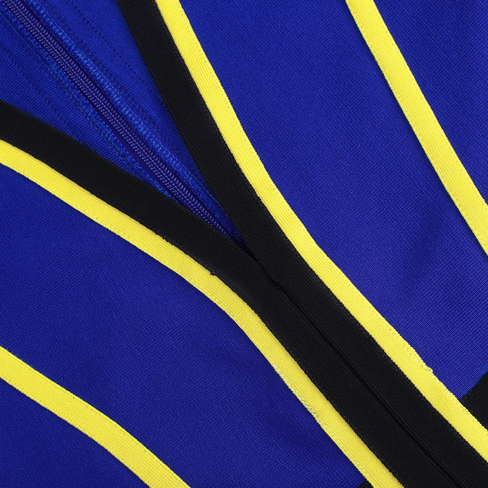 Ocstrade черный V шеи без рукавов Мини Полосатое платье с повязкой H0236-Black