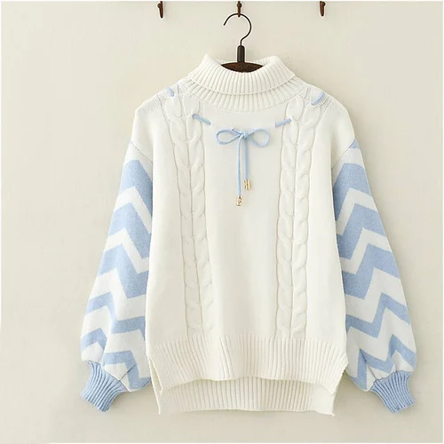 Зима-осень, Новое поступление, женский свитер с высоким воротом, джемперы с пышными рукавами, пуловеры, Уродливый Рождественский свитер, халат, один размер