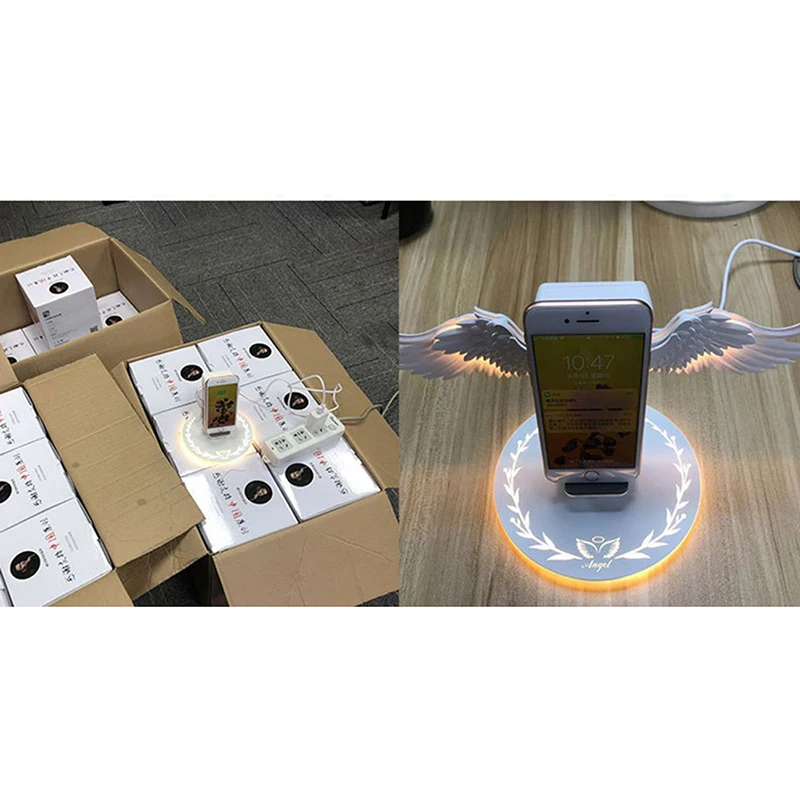 10 Вт ангельские крылья 3,0 быстрое зарядное устройство Тип C для iPhone X XR 8 Plus Smasung S9 S10 Plus для huawei P30 Xiaomi Qi Беспроводная зарядная док-станция