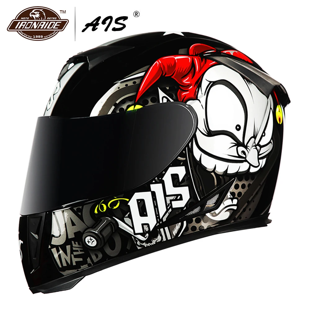 Мотоциклетный шлем AIS Casco мотоциклетный с открытым лицом двойным козырьком