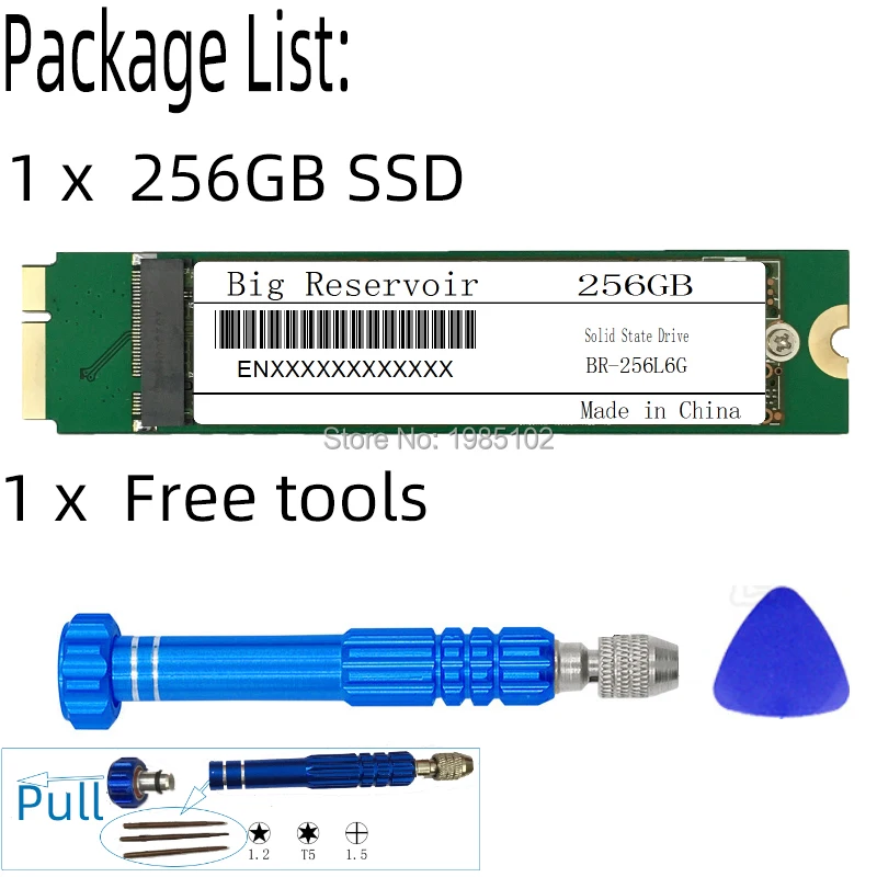 256 ГБ SSD для воздуха 2012 ранней до середины поздно A1465 MD223 MD224 A1466 MD231 MD232 256 г