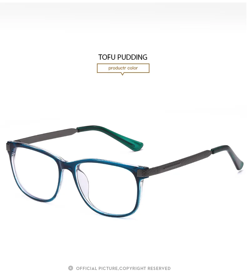 New fashion box retro flat mirror classic unisex myopia frame glasses art ultra light leisure no degree reading glasses women