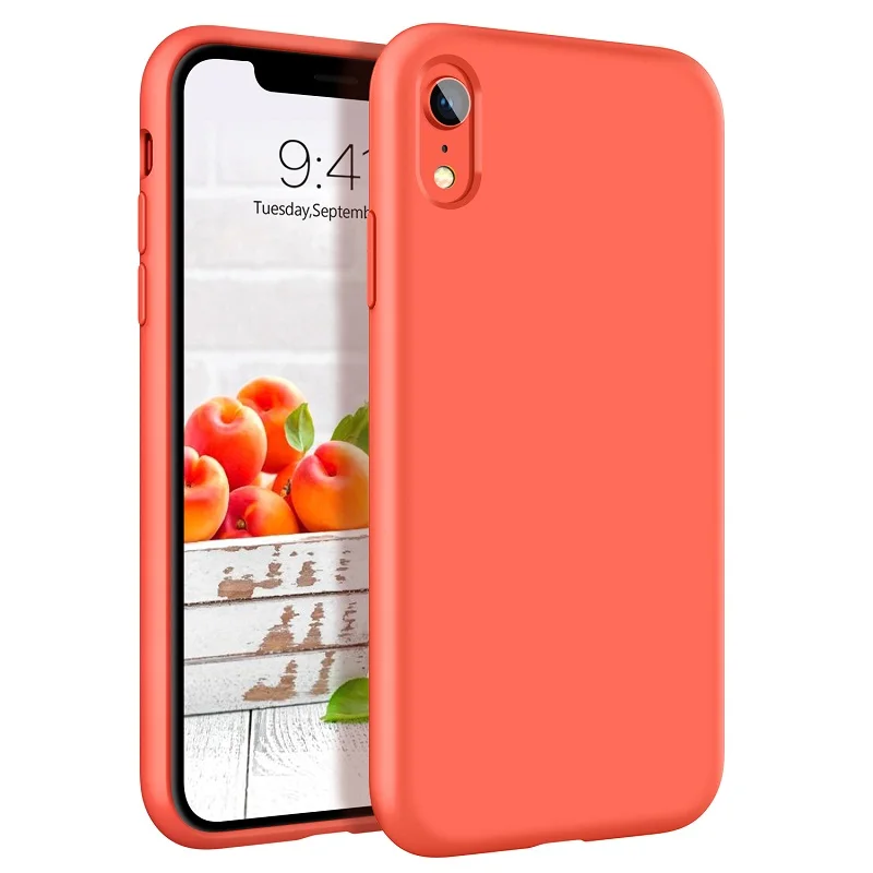 

Liquid Silicone Case For XR ,Original Soft Gel Rubber Slim Lightweight Microfiber Lining Cushion Texture Cases for iPhone XR 6.1
