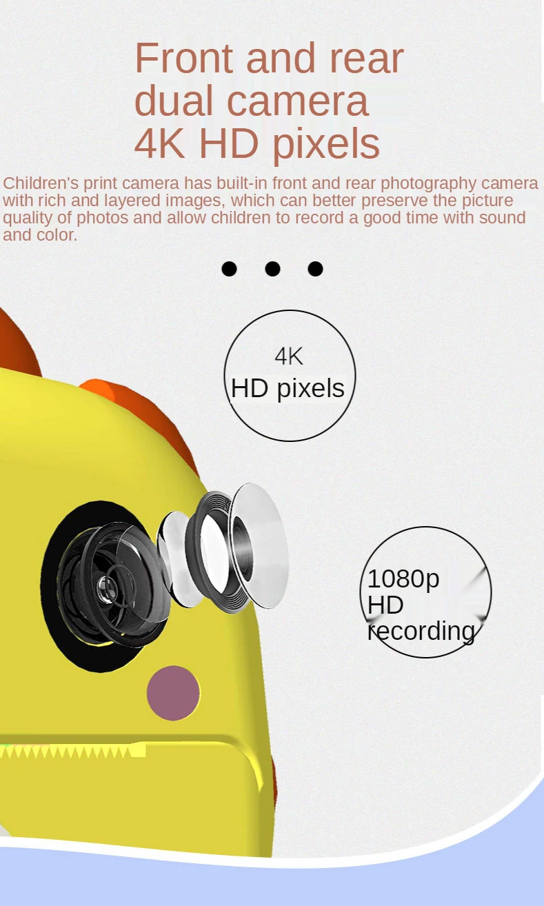 Instant Print Camera Digital Printing Camera Children's Mini Hd Camcorder Toy Christmas Gifts For Children