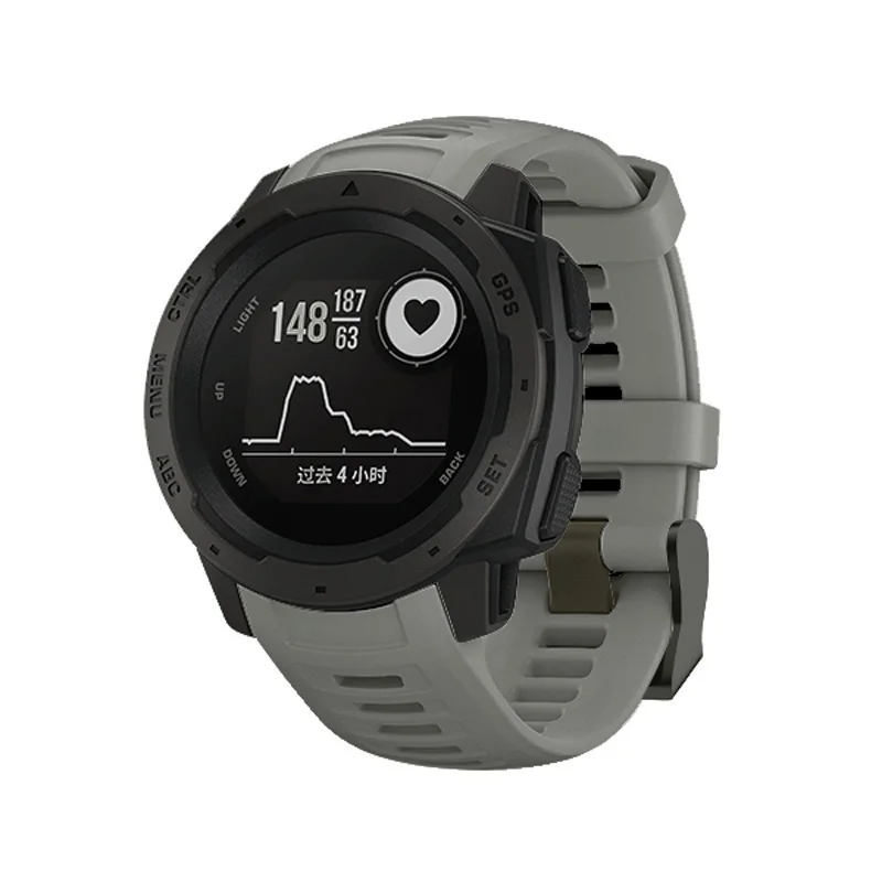 22 мм спортивные часы силиконовый ремешок для Garmin Instinct GV99 - Цвет: Серый