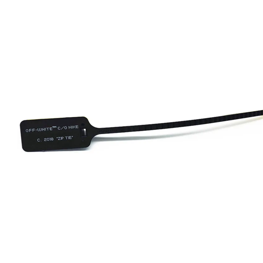 Black zip tie Новые 4" /55"/6" печатные" шнурки "OW подписанные шнурки с молнией галстук овальные шнурки для обуви для кроссовок Boost Off белые шнурки - Цвет: Black zip tie