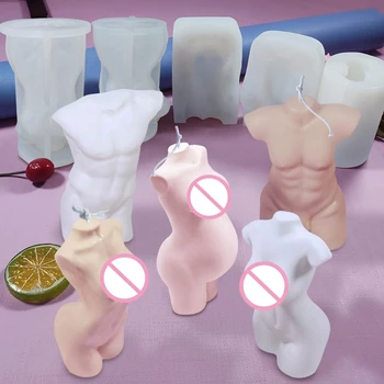 

DIY Human Body Art Mold Home Decor Female Male Body Silicone Resin Casting Mold Model Body Stand Ornaments Resin Molds