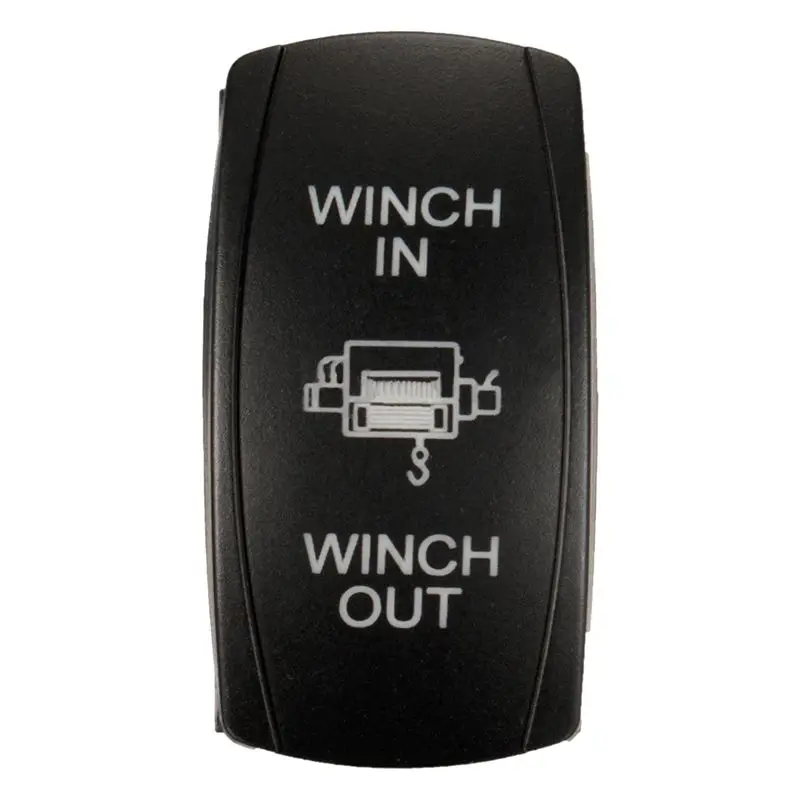 7Pin Laser Momentary Rocker Switch Winch In Winch Out 12V ON OFF ON LED