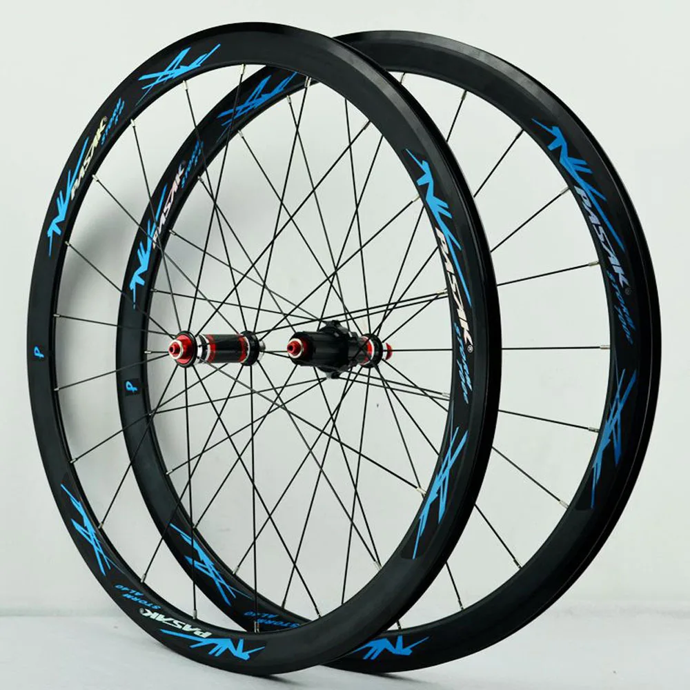 PASAK 700C Wheels Road Bike Wheelset Aluminium Alloy Double Layer Wheel Rim V C Brakes 30mm 40mm Rim 20H Hubs in Carbon Wrapped
