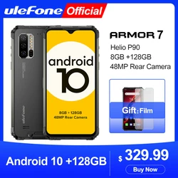 Ulefone Armor 7 прочный мобильный телефон Android 10 2,4G/5G WiFi 8 ГБ + 128 ГБ Helio P90 IP68 48MP CAM 4G LTE глобальная версия смартфона