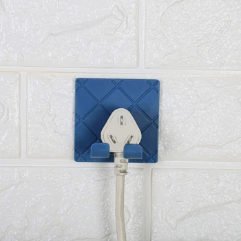 

1pc 4Colors Wall Seamless Adhesive Plastic Power Plug Socket Holder Hanger Wall Storage Hook for Home Office Kitchen