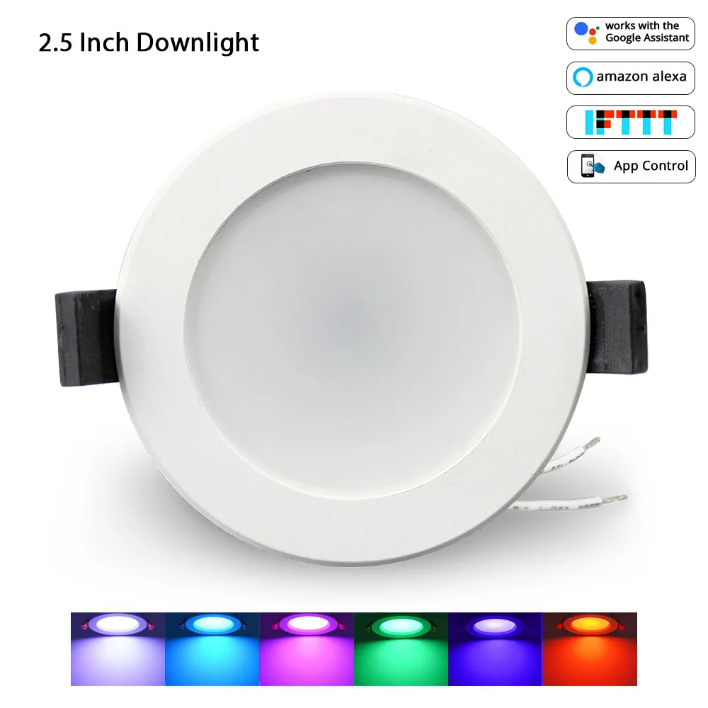 Умный dmonlight 2,5 дюймов 5 Вт WiFi потолочный светодиодный светильник RGBW приложение управления голосовым управлением Alexa Google Home Assistant IFTTT домашняя