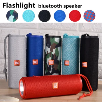 

Flashlight Portable Bluetooth Speaker 3D stereo Outdoor LED Column Multifunctional Boombox Subwoofer music center FM / TF / AUX